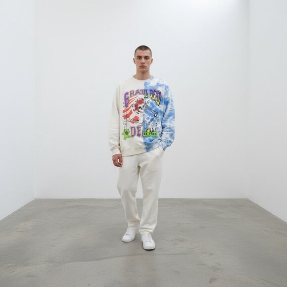 Grateful Dead Tie-Dye Graphic Sweatshirt Divided By H&M Skeleton & Roses Size S - Picture 10 of 14